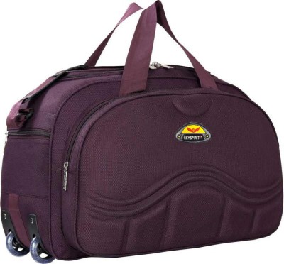 sky spirit (Expandable) super premium heavey duty 60L polyester lightweight luggage bag Duffel With Wheels (Strolley)