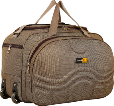 TRAVELX BY XERUS (Expandable) 60L High Density Polyester Lightweight Luggage Travel Duffel Bag with 2 Wheels Adjustable Shoulder Strap Duffel With Wheels (Strolley)