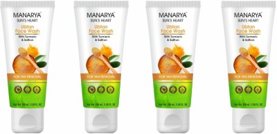 Manarya Sun's Heart Herbal Ubtan, Ayurvedic Skin Healer & Anti Pigmentation, SLES & Paraben Free - Enriched with Turmeric & Saffron Face Wash(400 ml)