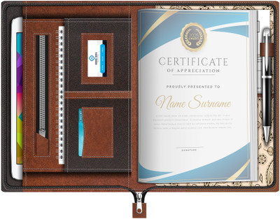 Fedus Leatherette File Folder(Set Of 1, Brown)