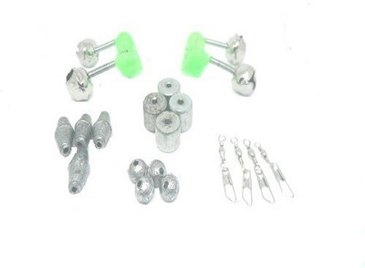 JUST ONE CLICK Aluminium Egg Shaped Sinker(Removable Pack of 18)