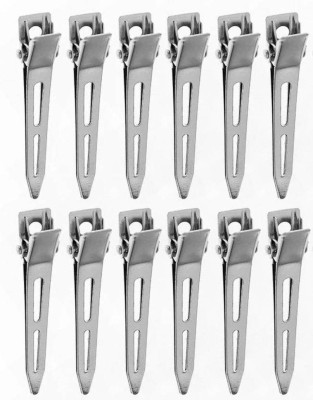 Kriti Professional Steel Silver Duck Bill Section Hair Clips - Hair Styling Section Clips Small Steel Duck Clips For Hair-60 Pcs Pack of 1 Hair Clip (Silver) Hair Clip(Silver)