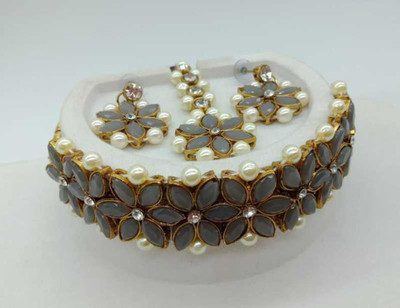 CATALYST Brass Gold-plated Grey Jewellery Set(Pack of 1)