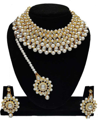 CATALYST Alloy Gold-plated White Jewellery Set(Pack of 1)