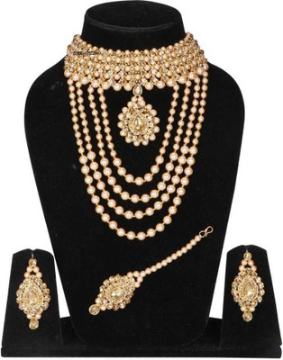 CATALYST Alloy Gold-plated White Jewellery Set(Pack of 1)