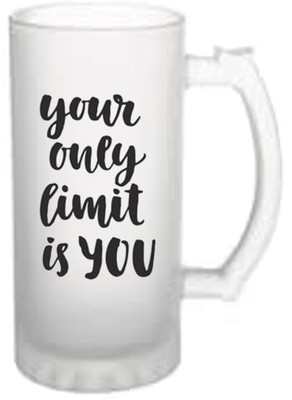 LEDZZ Your Only limit is u Sublimation Printed Beer Glass Glass Beer Mug(475 ml)
