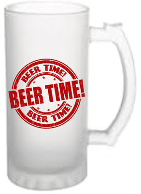 LEDZZ Beer Stamp Frost Sublimation Printed Beer Glass Glass Beer Mug(475 ml)