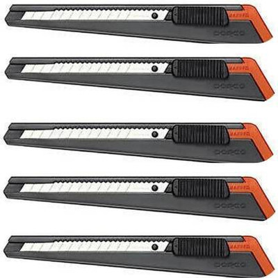 dinojames Dorco paper cutter 9mm Metal Grip Hand-held Paper Cutter(Set Of 5, Black)