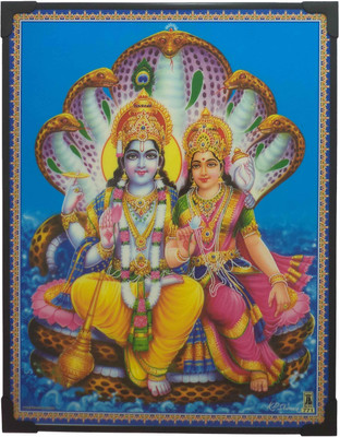 R S Exports Lord Vishnu Photo Beading Frame ( 29 cm x 22.5 cm x 1 cm ) / lord god goddess sri sree shree harinarayan laxmi lakshmi narayan narayana narayanan vishnu visnu ranganathar ranga ranganatha photo frame framing / God Gods and Goddess Religious Frame