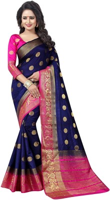 Aishwarya Sarees Woven Bollywood Art Silk Saree(Dark Blue)