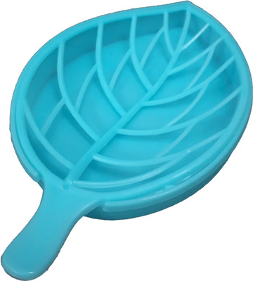 civaniya gold leaf shape plastic soap case holder(pack of 1)(sky blue)