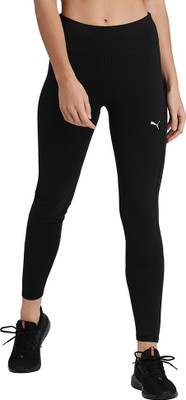 PUMA Solid Women Black Tights