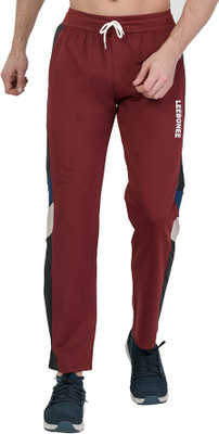 Leebonee Colorblock Men Maroon Track Pants