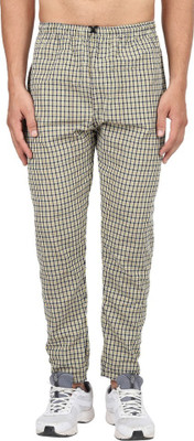KHUSHI CLOTHS Checkered Men Yellow Track Pants