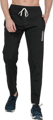 Leebonee Solid, Printed Men Black Track Pants