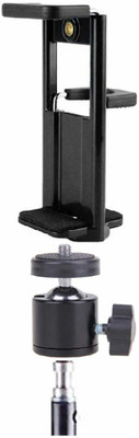subton Tripod Ball Head with IPad Tablet Mobile Holder Dual Side Bracket clip Mount Adapter (2 in 1) Tripod, Tripod Ball Head, Tripod Clamp, Tripod Kit, Monopod(Black, Supports Up to 1500 g)