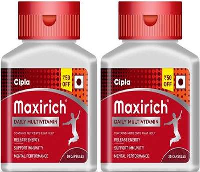 Maxirich MULTIVITAMIN AND MINERALS SOFTGELS PACK OF 2(30X2=60)(2 x 30 No)