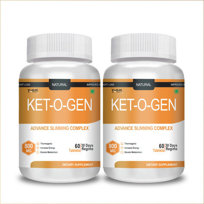 Vokin Biotech Ketogen 60 Tab For Weight Loss | Increase Energy | Boost Metabolism Pack of 2(2 x 60 Tablets)