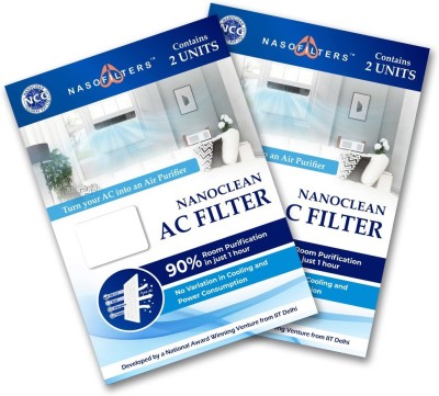 Nasofilters AC Filter with Nanofiber Technology for Removing Dust | Compatible with Window and Split AC, 2 units per Pack (Pack Of 02) Air Purifier Filter(Carbon Filter)