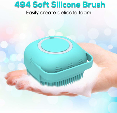 KRAZE Silicone Soft Bath Body Brush with Shampoo Dispenser Scrubber use in Shower