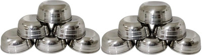 RBGIIT Stainless Steel Serving Bowl RB 12 Bowl 12 Pic Daal / soup / Sabzi / Milk / Buttermilk / Salad / Serve food / Fruits / Dish Full Sets Of Bowls bowls Stainless Steel(Pack of 12, Steel)