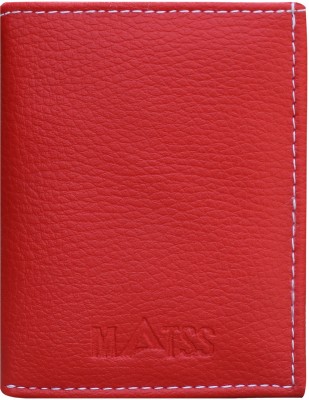 MATSS Faux Leather RFID 4 Slots Card Holder for Men & Women Credit Card Holder 6 Card Holder(Set of 1, Red)