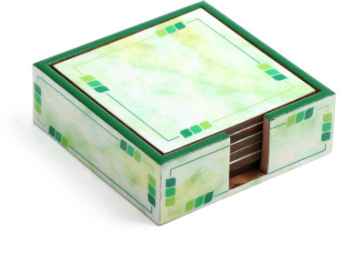 DULI Square Medium Density Fibreboard Coaster Set(Pack of 6)