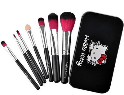JOTKAPARKASH BLACK HELLO KITTY BRUSH SET( PACK OF 7) BRUSHES(Pack of 7)