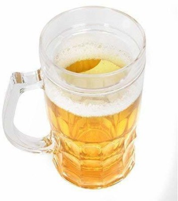 V E Unique Beer Filled Freezing Mug - Holds 13 oz, Insulated Plastic, Chillable, Beer Filled Illusion (Silly) - 385 ml (1 Piece) Glass(385 ml, Plastic)