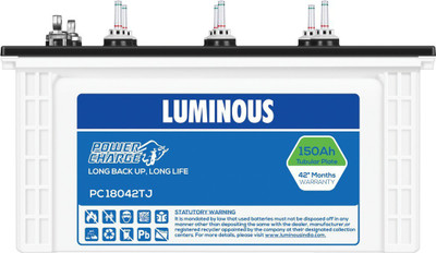 LUMINOUS PowerCharge PC18042TJ 150Ah Tubular Jumbo Battery Tubular Inverter Battery(150Ah)