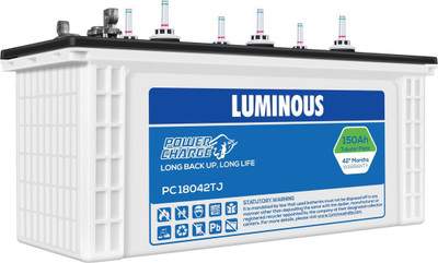 LUMINOUS 150 Ampere per hours(Ah) Tubular Jumbo Battery PowerCharge18042TJ Tubular Inverter Battery(150Ah) LUMINOUS 150 Ampere per hours(Ah) Tubular Jumbo Battery PowerCharge18042TJ Tubular Inverter Battery(150Ah)