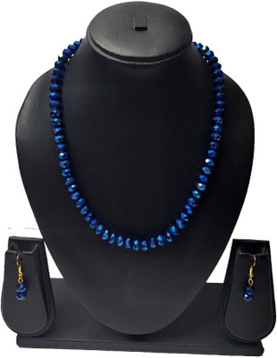 PRAGATI Crystal Blue Jewellery Set(Pack of 1)