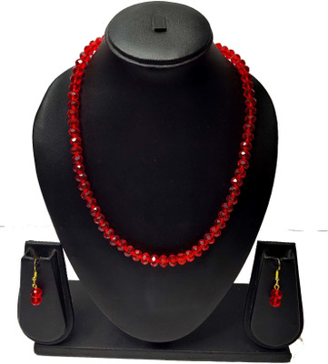 PRAGATI Crystal Red Jewellery Set(Pack of 1)