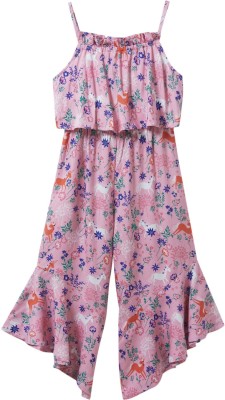 Cub McPaws Floral Print Girls Jumpsuit