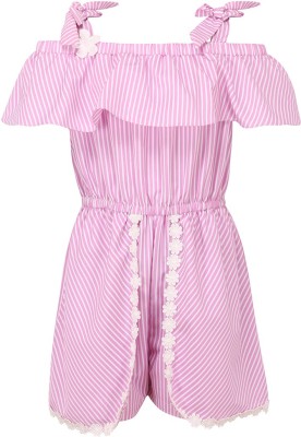 Cutecumber Striped Girls Jumpsuit