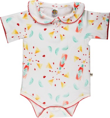 Messy Munchkins Romper For Baby Boys & Baby Girls Casual Printed Cotton Blend(Multicolor, Pack of 1)