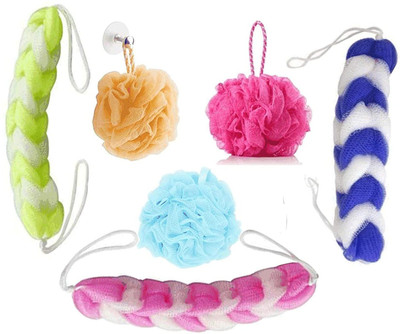 Aura creation Loofah(Pack of 6, Multicolor)