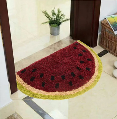 KALYAN GLOBAL Polyester Floor Mat(Maroon, Free)