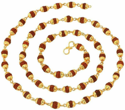 LETNIX Shiv Bhole Nath Rudraksha Mala Gold-plated Plated Brass, Alloy, Metal Chain Gold-plated Plated Brass Chain