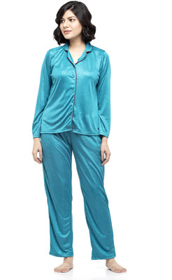 Being Fab Women Printed Green Shirt & Pyjama set