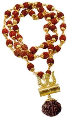 PRIYANSHU INDUSTRIES Letest Fashion Brass, Gold Plated CZ Om Rudraksh Shiva Chamtkaari Pendant Gold-plated Alloy Pendant