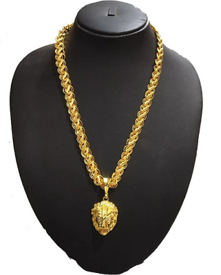 Pihoo Enterprise Lion Singal & koyali chain - 011 Gold-plated Alloy Pendant
