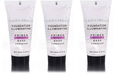 THTC MAKEUP BASE GEL WATER PROOF & LONG LASTING FACE PRIMER PACK OF 3 Primer  - 150 ml(TRANSPARENT)