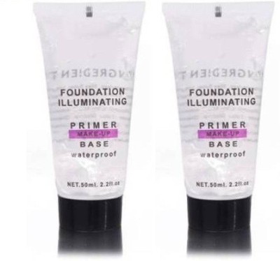 Emijun MAKEUP BASE GEL WATER PROOF FACE PRIMER PACK OF 2 Primer  - 100 ml(Transparent)