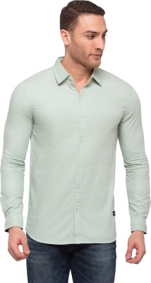 Status Quo Men Solid Casual Green Shirt