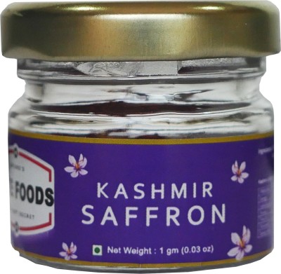 Rare Foods Kesar Saffron Kashmiri Original 1gm Pure Natural Grade 1 Kesar for Pregnant Women, Baby, Skin, Face, Food and Puja / Vacuum Packed Glass Bottle (Pack of 1)(1 g)