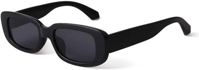 PIRASO Rectangular Sunglasses(For Women, Black)
