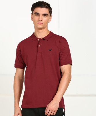 Wildcraft Solid Men Polo Neck Red T-Shirt