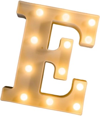 Perfect Pricee Powered LED Marquee Letter Lights, Warm White, E Shape Table Lamp(22.5 cm, Multicolor)