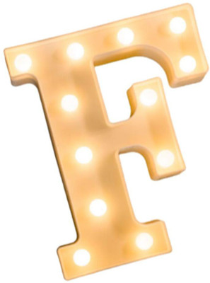 Perfect Pricee Powered LED Marquee Letter Lights, Warm White, F Shape Table Lamp(22.5 cm, Multicolor)